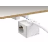DeLOCK 11497 3 krypčių kištukinių lizdų kubas su 1,5 m ilginimo kabeliu, USB įkrovikliu, apsauga nuo vaikų, baltas