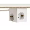 DeLOCK 11497 3 krypčių kištukinių lizdų kubas su 1,5 m ilginimo kabeliu, USB įkrovikliu, apsauga nuo vaikų, baltas