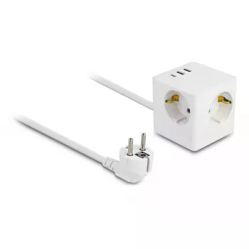 DeLOCK 11497 Kištukinis lizdas CEE 7/3 + USB baltas 250V 16A