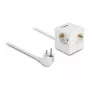 DeLOCK 11497 3 krypčių kištukinių lizdų kubas su 1,5 m ilginimo kabeliu, USB įkrovikliu, apsauga nuo vaikų, baltas