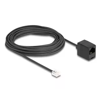 DeLOCK telefono kabelis RJ11 kištukas – RJ45 lizdas juodas 10 m