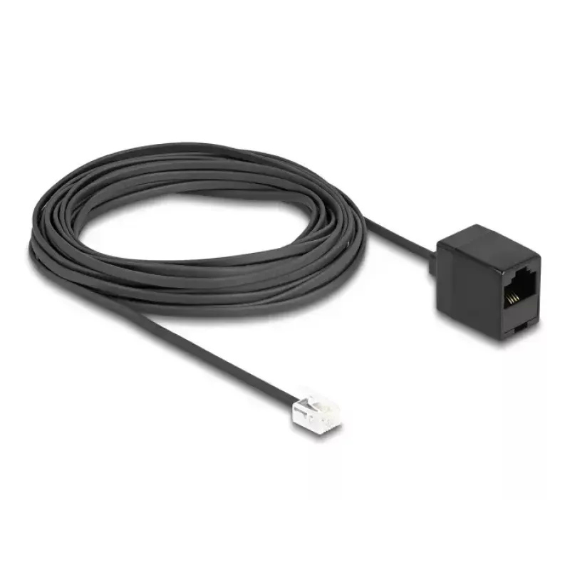 DeLOCK telefono kabelis RJ11 kištukas – RJ45 lizdas juodas 10 m