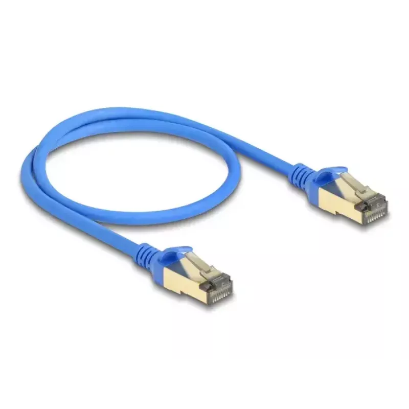 DeLOCK RJ45 tinklo kabelis Cat.8.1 F/FTP Slim 0,5 m mėlynas