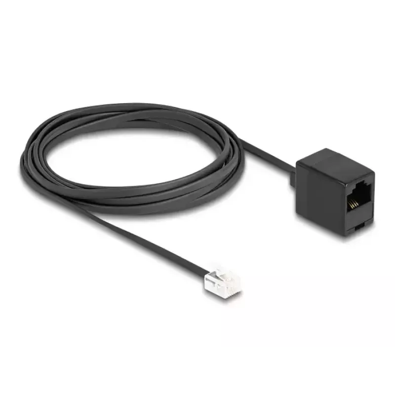 DeLOCK telefono kabelis RJ11 kištukas – RJ45 lizdas 3 m juodas