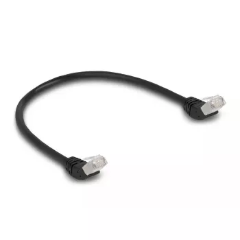 Tinklo kabelis DeLOCK RJ45 Cat.6A 45° kampu 0,5 m juodas