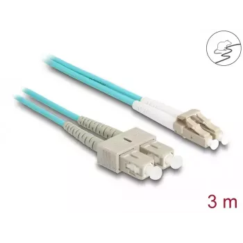 DeLOCK Fiber Optical Cable LC Duplex į SC Duplex OM3 3 m