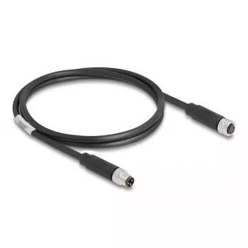 DeLOCK M8 3 kontaktų A-koduotas laidas, kištukas-lizdas, PUR TPU, 1 m