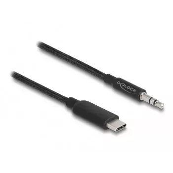 DeLOCK garso kabelis USB Type-C (vyriškas) į 3,5 mm stereo kištuką (vyriškas), 1 m, juodas