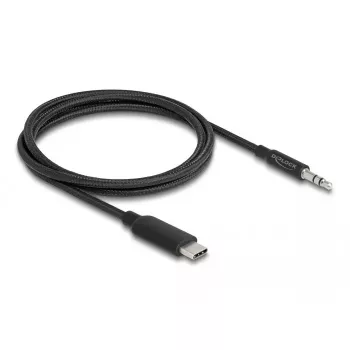 DeLOCK garso kabelis USB Type-C (vyriškas) į 3,5 mm stereo kištuką (vyriškas), 1 m, juodas