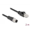 DeLOCK M12 A-koduotas 8 kontaktų kištukas į RJ45 kištuką Cat5e 2 m juodas tinklo kabelis