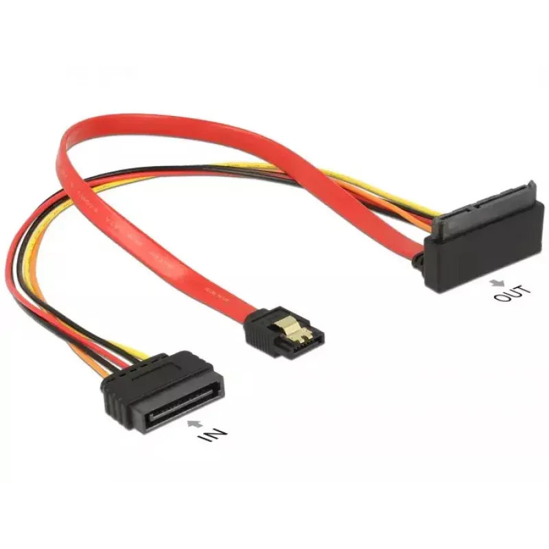 SATA kabelis DeLOCK 85515 SATA 15-pin 1 x SATA 22-pin 1 x SATA 7-pin Įvairiaspalvis