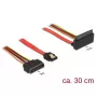 SATA kabelis DeLOCK 85515 SATA 15-pin 1 x SATA 22-pin 1 x SATA 7-pin Įvairiaspalvis