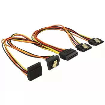 SATA maitinimo šakotuvas DeLOCK 60148 0,3 m SATA 15 kontaktų → 4 × SATA 15 kontaktų (smėlio, oranžinė, raudona, geltona)