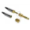 Audio ilginimo kabelis DELOCK 85832 3,5 mm lizdas – 3,5 mm kištukas, 2 m, auksuoti kontaktai, AWG 28, juodas