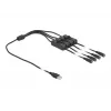 USB Type-A (vyriškas) į 4 x DC 5,5 x 2,1 mm (moteriškas) laidas su jungikliu DeLOCK 86799