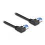 DeLOCK RJ45 Cat.6A S/FTP kairysis kampinis tinklo kabelis 1m juodas