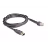 DeLOCK USB brūkšninių kodų skaitytuvas 1D lazerinis, juodas, nešiojamas, laidinis, 2 m kabelis