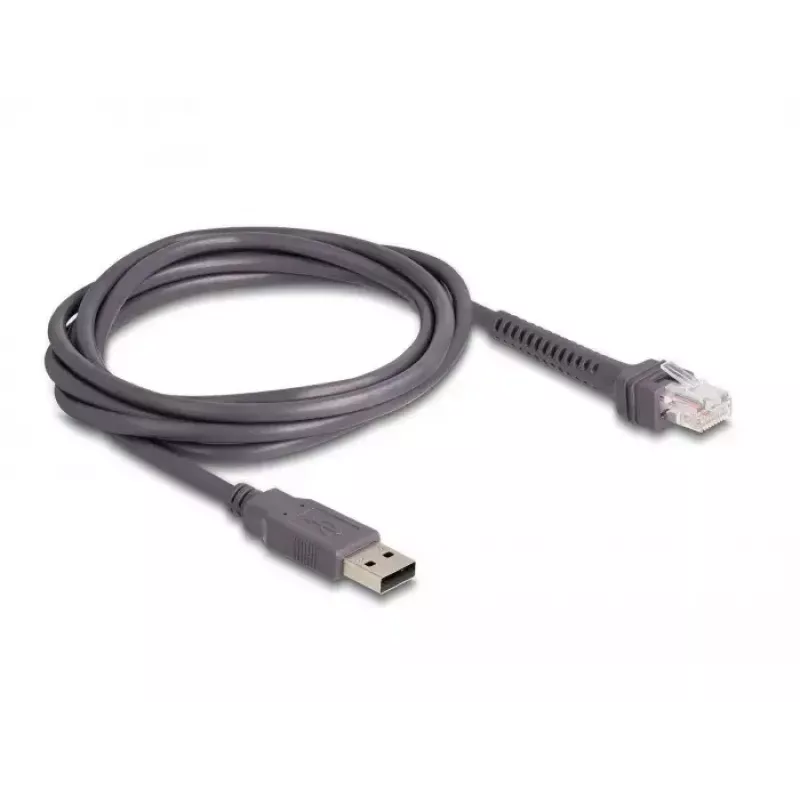 DeLOCK USB brūkšninių kodų skaitytuvas 1D lazerinis, juodas, nešiojamas, laidinis, 2 m kabelis