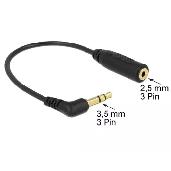 Garso adapteris DeLOCK 0,17 m 2,5 mm / 3,5 mm juodas