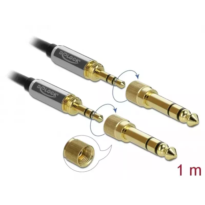 Garso kabelis DeLOCK 85785 1m 3,5mm juodai pilkas