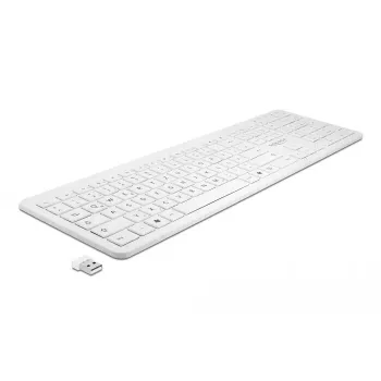 Belaidė klaviatūra DeLOCK 12014 RF Wireless QWERTZ vokiška balta