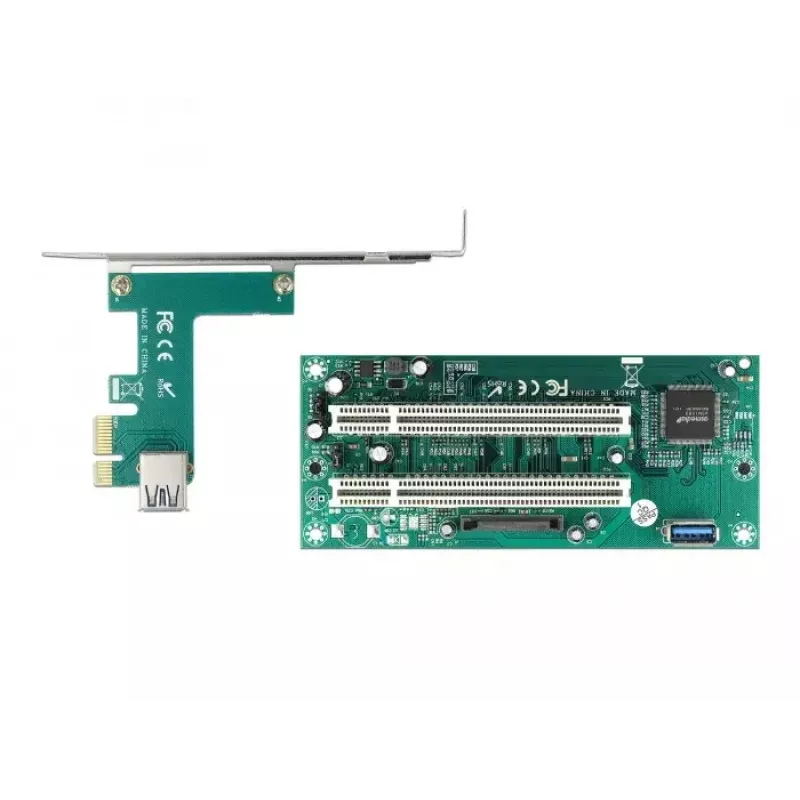 DeLOCK Riser Card PCI Express x1 į 2 x PCI 32 bitų lizdus, 60 cm kabelis