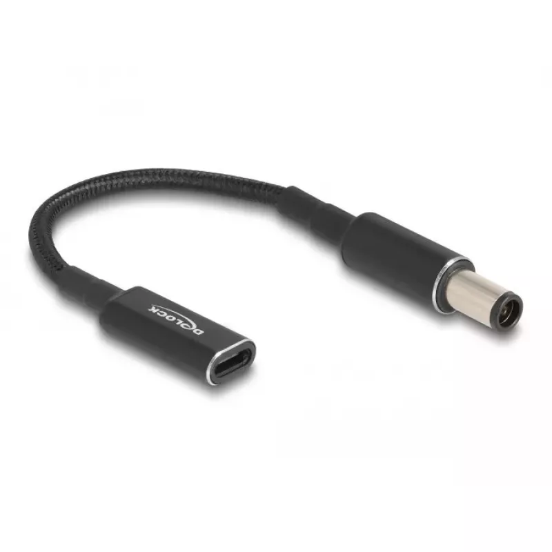 DeLOCK adapteris USB Type-C lizdas į HP 7,4 x 5,0 mm kištuką 15 cm