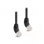 DeLOCK RJ45 Cat.6A S/FTP 45° žemyn 0,25 m juodas tinklo kabelis