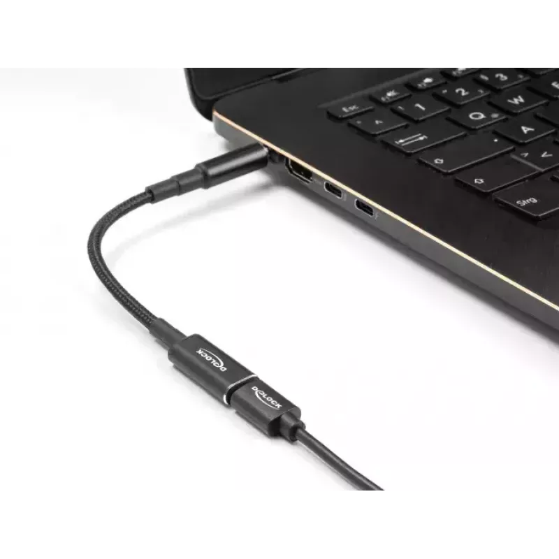 DeLOCK adapteris USB Type-C lizdas į HP 4,8 x 1,7 mm kištuką 90° 15 cm