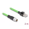 DeLOCK M12 X-koduotas 8 kontaktų vyriškas į RJ45 vyrišką tinklo kabelis PUR TPU 2 m