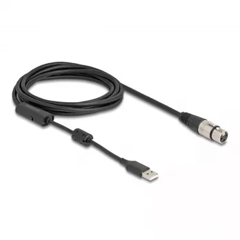 DeLOCK garso kabelis 3 m XLR 3 kontaktų USB-A juodas sidabrinis 84178