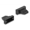 DELOCK D-Sub korpusas 9 kontaktų plokščiam kabeliui, plastikinis, juodas, 25×32×14 mm