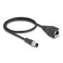 Tinklo kabelis DeLOCK M12 A-koduotas 8 kontaktų vyriškas į RJ45 moterišką Cat5e 0,5 m juodas