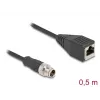 DeLOCK M12 X-koduotas 8 kontaktų vyriškas į RJ45 lizdą Cat5e 0,5 m juodas tinklo kabelis