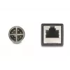 DeLOCK M12 X-koduotas 8 kontaktų vyriškas į RJ45 lizdą Cat5e 0,5 m juodas tinklo kabelis