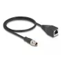 DeLOCK M12 X-koduotas 8 kontaktų vyriškas į RJ45 lizdą Cat5e 0,5 m juodas tinklo kabelis