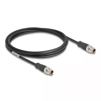 Tinklo kabelis DeLOCK M12 X-coded 8 kontaktų vyras-vyras Cat5e 2 m juodas