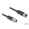 Tinklo kabelis DeLOCK M12 X-koduotas 8 kontaktų kištukas-lizdas Cat5e 2 m juodas