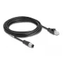 Tinklo kabelis DeLOCK M12 D-koduotas 4 kontaktų vyriškas į RJ45 vyrišką Cat5e 5 m juodas
