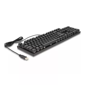 DeLOCK 12115 Gaming klaviatūra USB QWERTZ vokiška juoda mechaninė RGB