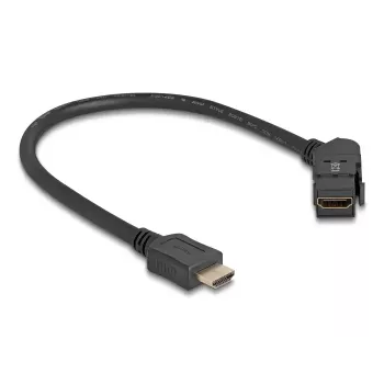 DeLOCK HDMI skydinis lizdas moteriškas 45° kampu į HDMI kištuką 30 cm laidas 8K 60 Hz juodas