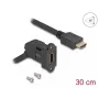 DeLOCK HDMI skydinis lizdas moteriškas 45° kampu į HDMI kištuką 30 cm laidas 8K 60 Hz juodas