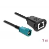 Koaksialinis kabelis DELOCK 90699 su HSD Z į RJ-45 jungtimis, 1 m, juodas/mėlynas