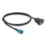 Koaksialinis kabelis DELOCK 90699 su HSD Z į RJ-45 jungtimis, 1 m, juodas/mėlynas