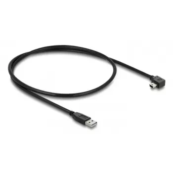 USB 2.0 kabelis DELOCK Type-A (kištukas) į Mini-USB B (kištukas) stačiu kampu, 1 m, juodas