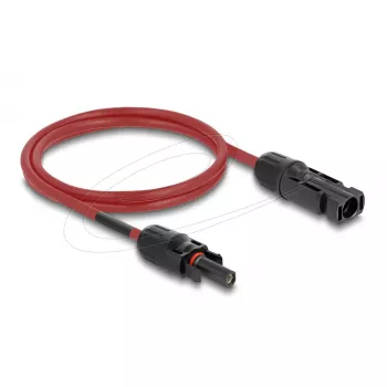 Laidas DELOCK 90972 DL4 saulės jungtis moteriška/vyriška 4 mm² 1 m raudonas/juodas 1000 V DC