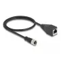 DeLOCK M12 adapterinis kabelis D-koduotas 4 kontaktų moteriškas M12 į RJ45 moterišką 50 cm