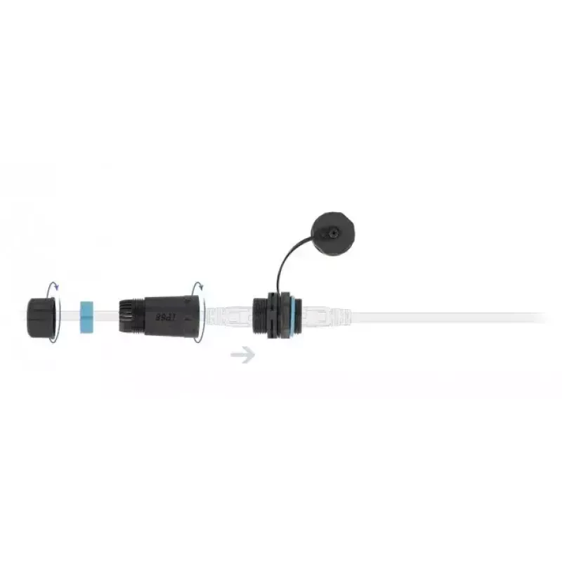 Tinklo kabelio jungtis DeLOCK 86701 RJ45 į RJ45 Cat.6A juoda