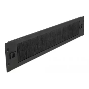 DeLOCK 19 inch kabelių valdymo šepetėlių panelė 2U be įrankių juoda