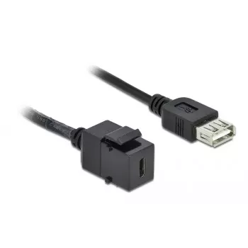 Keystone modulis DeLOCK 86384 plokščias juodas USB C